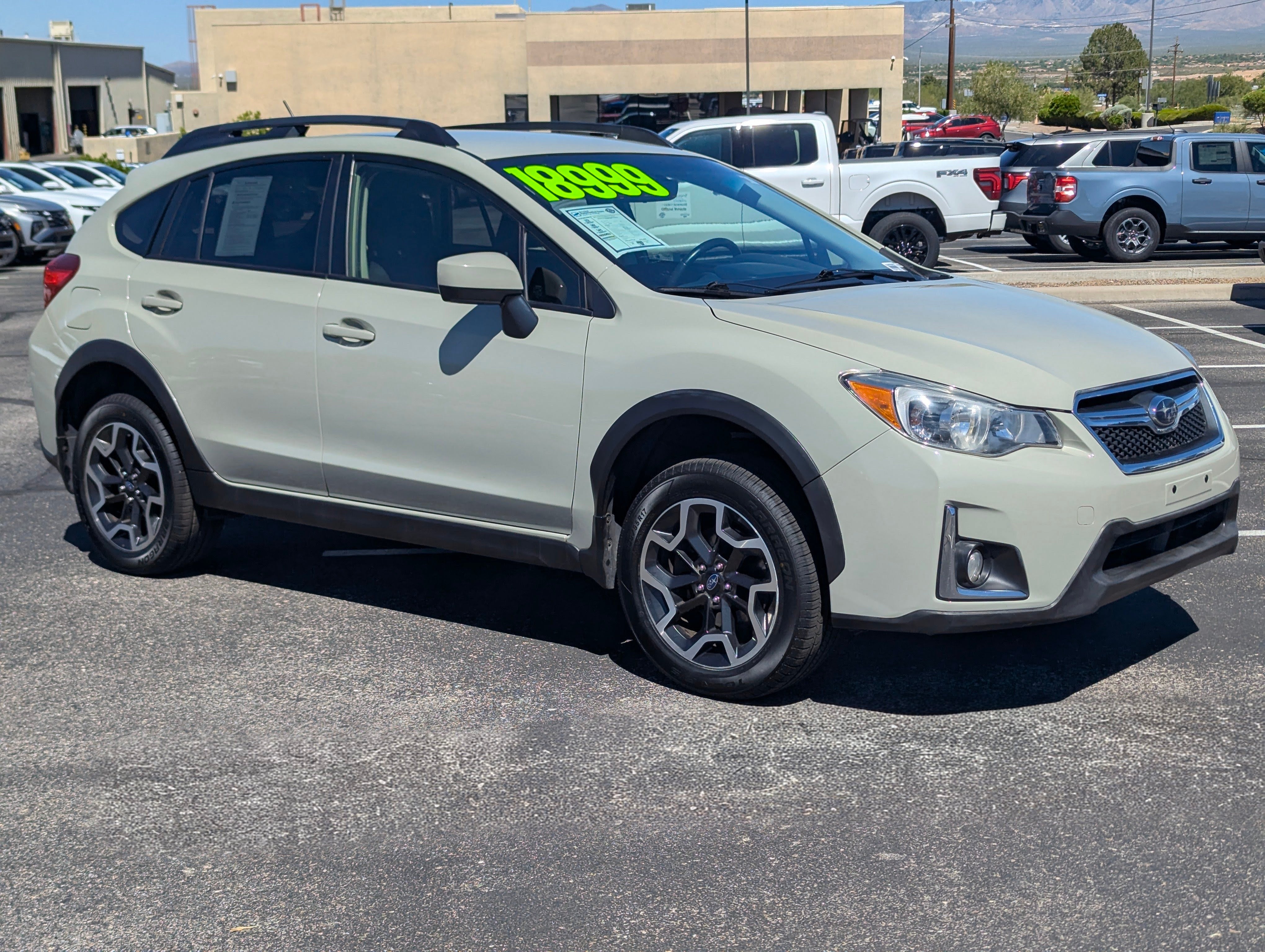 2017 Subaru Crosstrek Premium in Desert Khaki — front three-quarter view