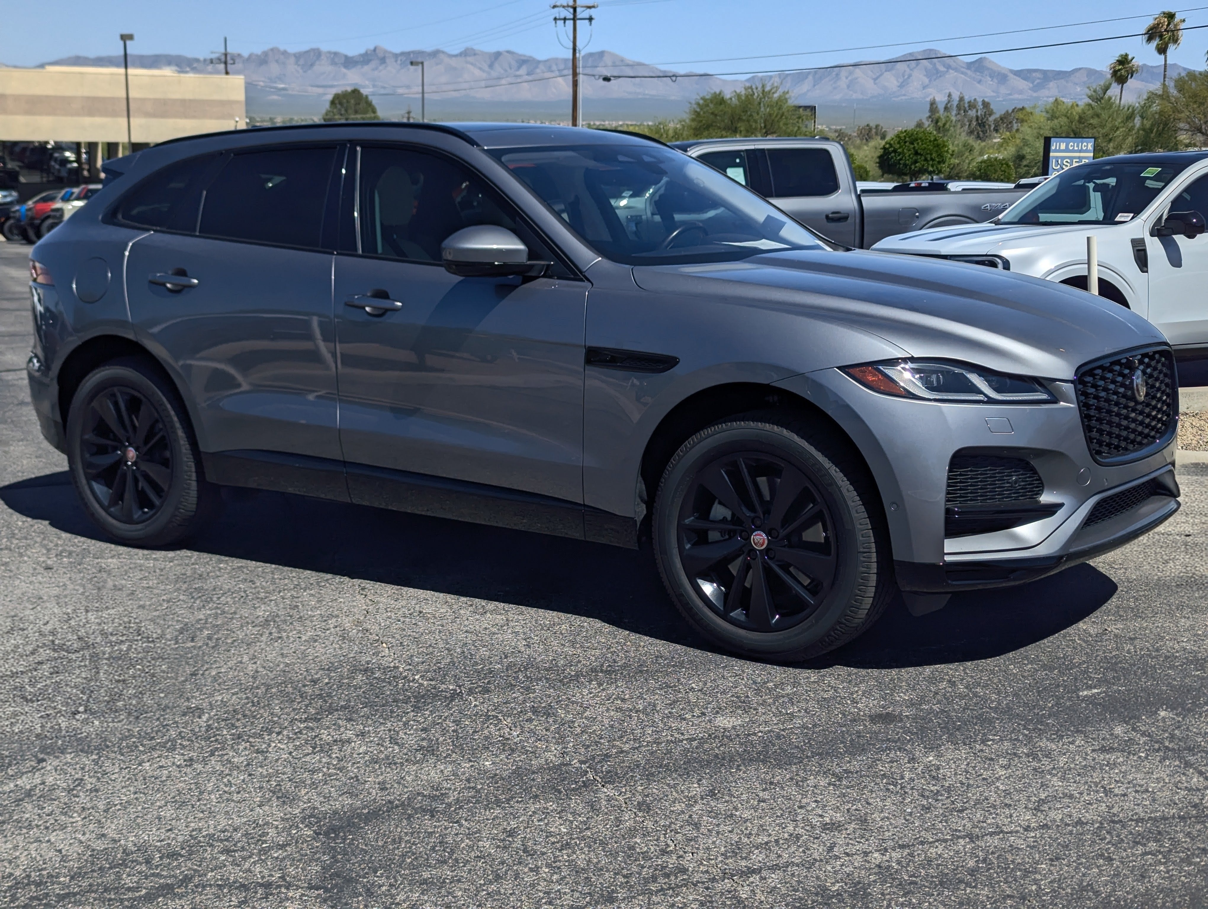 2021 Jaguar F-PACE S in Silver — front three-quarter view